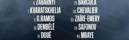 世界杯在线观看-巴黎客战切尔西大名单：与首回合相同，登贝莱、KK领衔