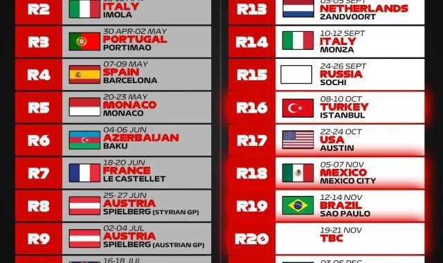 世界杯手机直播-F1公布最新2021年赛历 全年大奖赛减至22场